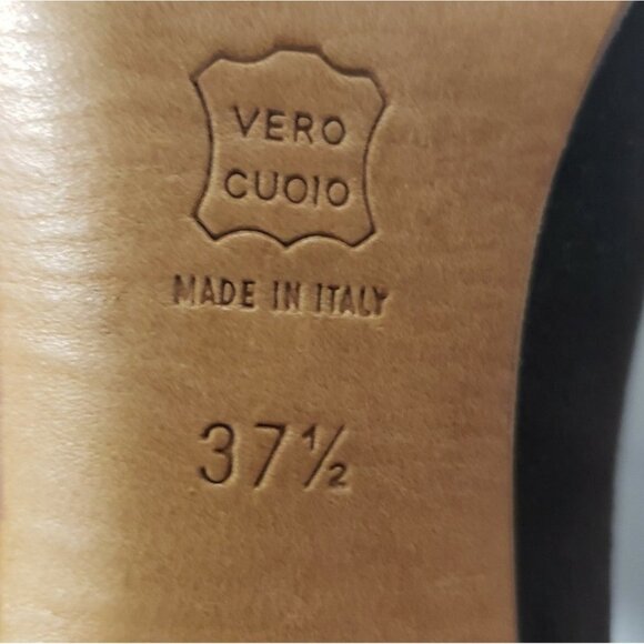 Di Sandro Italy suede booties size 7 (37.5) gold trim zipper brown - Picture 8 of 12